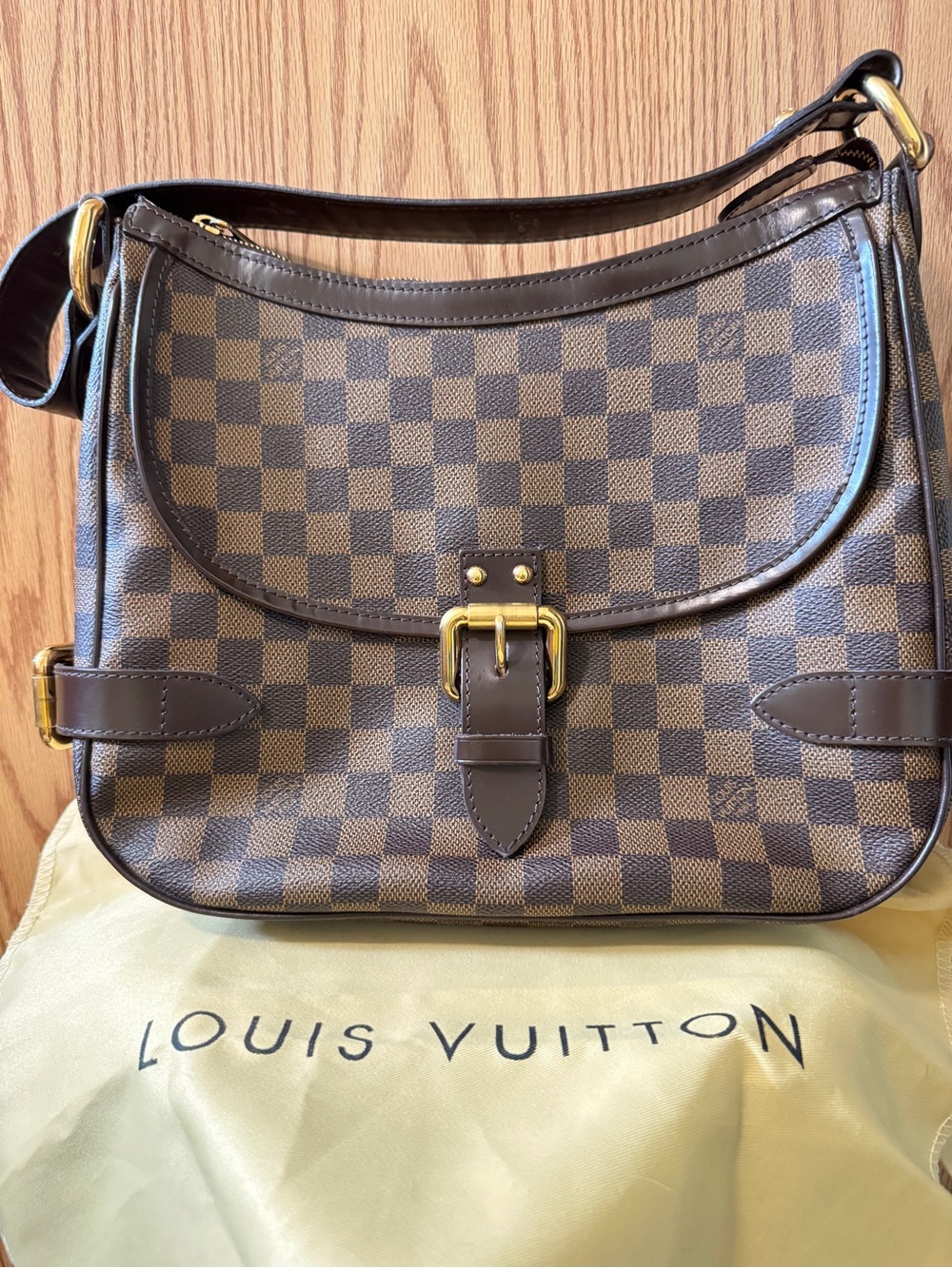 Louis Vuitton Highbury Damier Ebene Shoulder Bag + Dust Bag